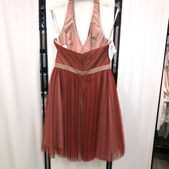 Size 6 Knee-Length Bridesmaid Burnt Orange Persismmon Rust Cayenne Vintage - Picture 7 of 9